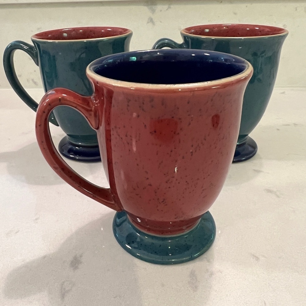 Denby footed coffee mug set of 3